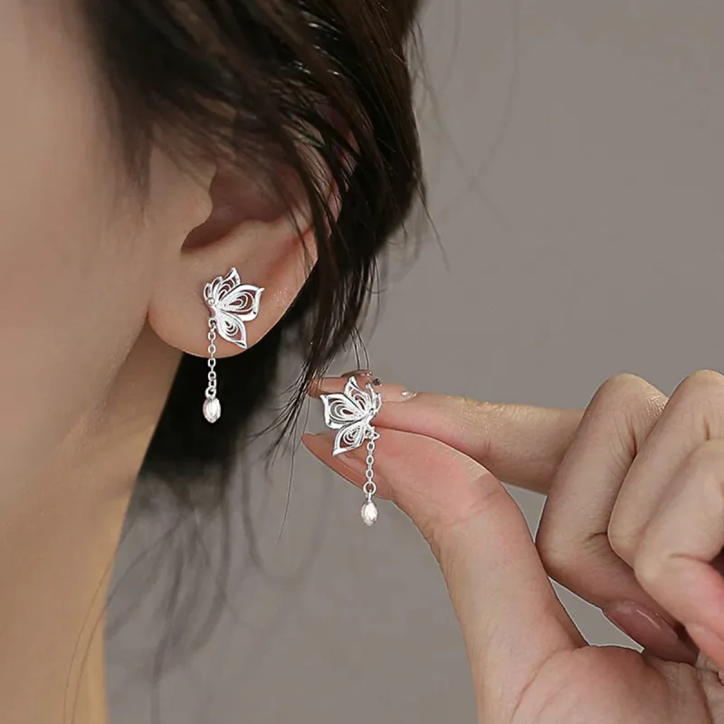 SUYG Bestie Anniversary S999 Fine Silver Stud Earrings Women's Gift Box Gift Bag Packaging-2