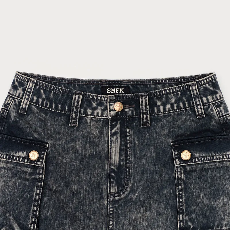 SMFK Cargo Short Skirts Women's Storm Gray-2