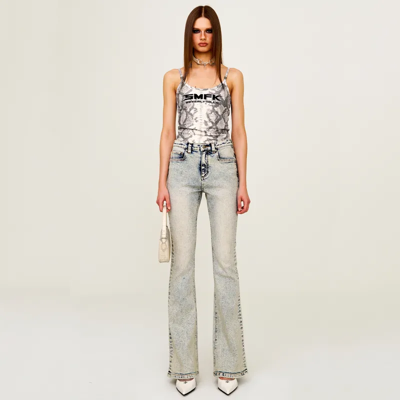 SMFK Camisole Women's White Snakeskin Print-4