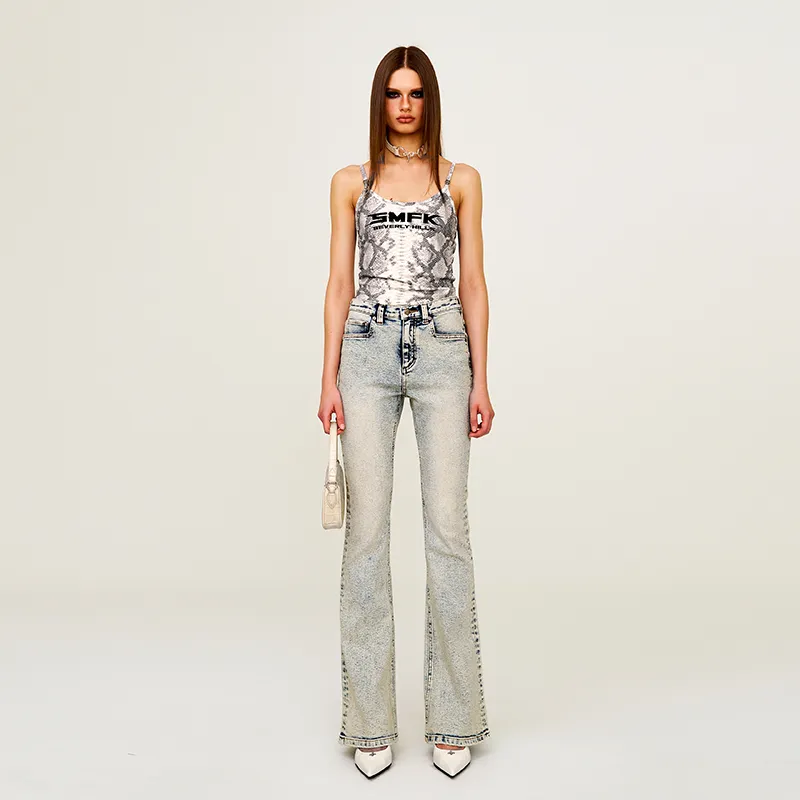 SMFK Jeans Women's White Snowflake-5