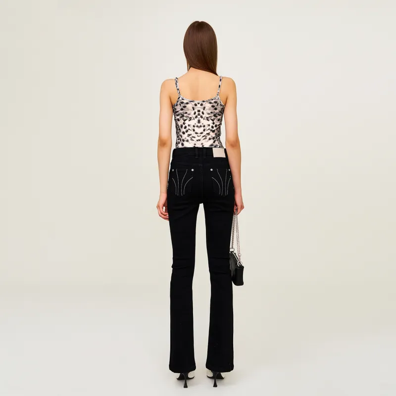 SMFK Camisole Women's White Leopard Print-5