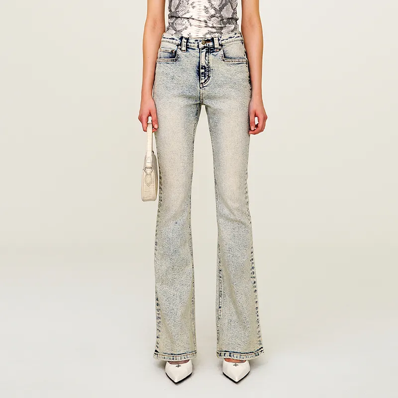 SMFK Jeans Women's White Snowflake-3