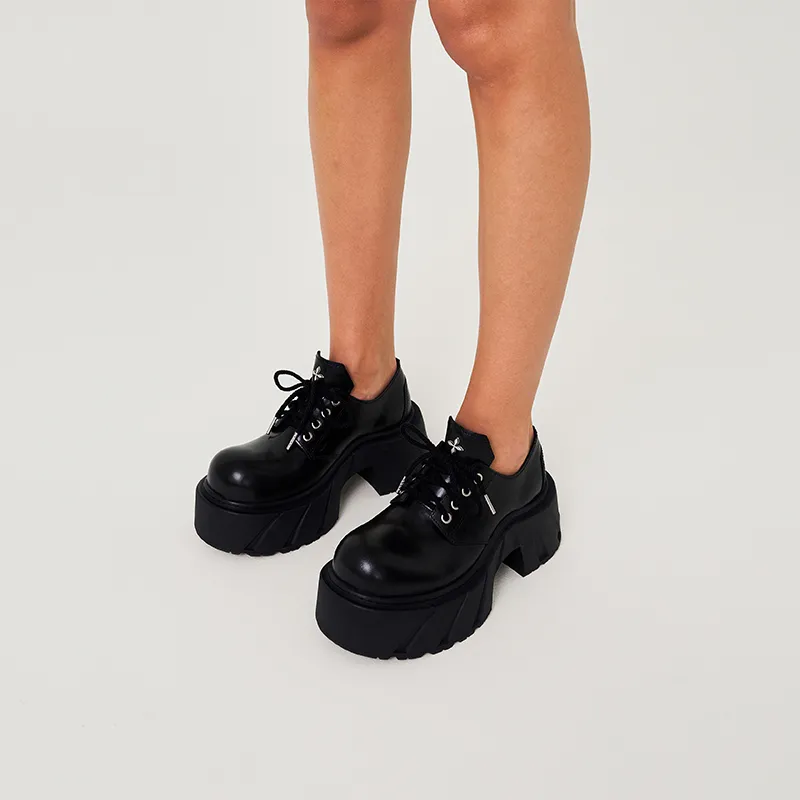 SMFK MIRAGE Phantom SMFK Chunky Heel High Heels Women's Wilderness Black-4
