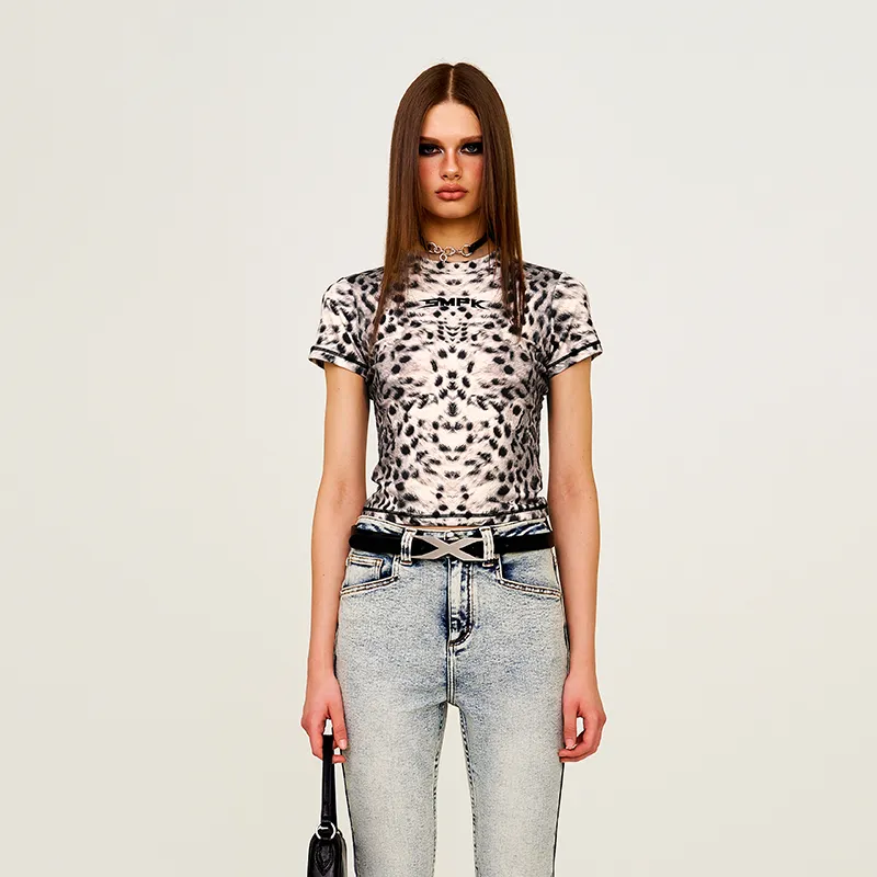SMFK Jeans Women's White Snowflake-5