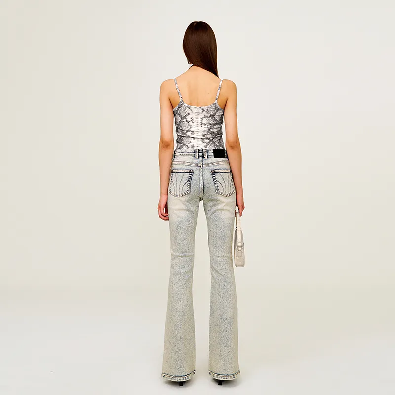 SMFK Jeans Women's White Snowflake-6