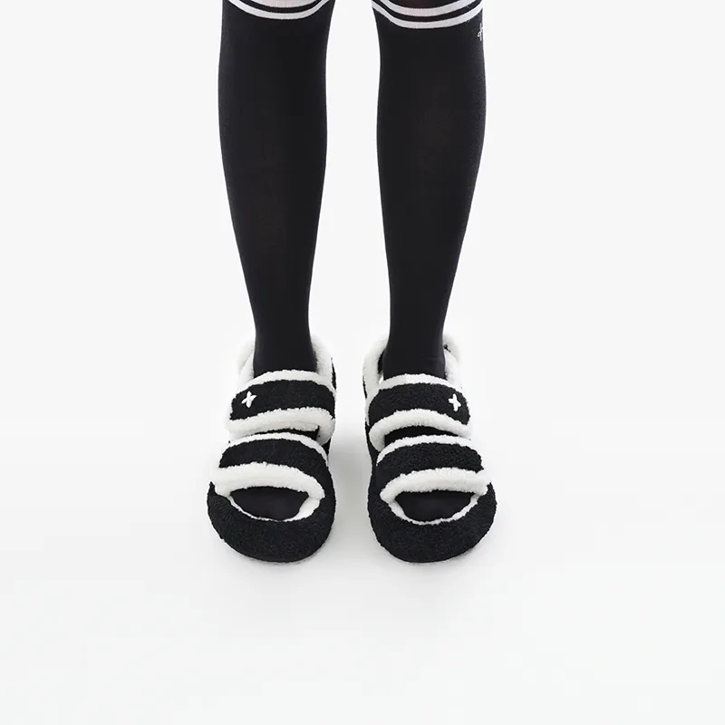 SMFK X Wonderland Abrasion Resistant Slide Slippers Women's Black White-8