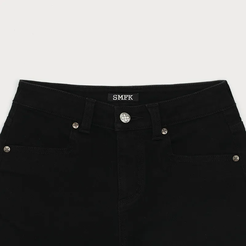 SMFK SS25 Denim Shorts Women's Wilderness Black-2