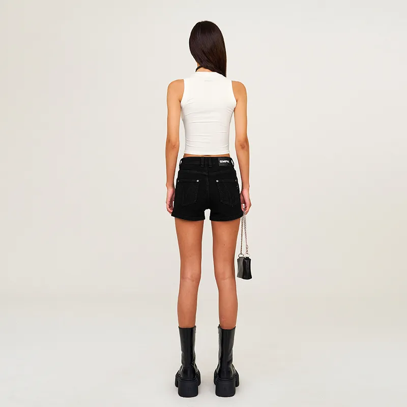 SMFK SS25 Denim Shorts Women's Wilderness Black-5