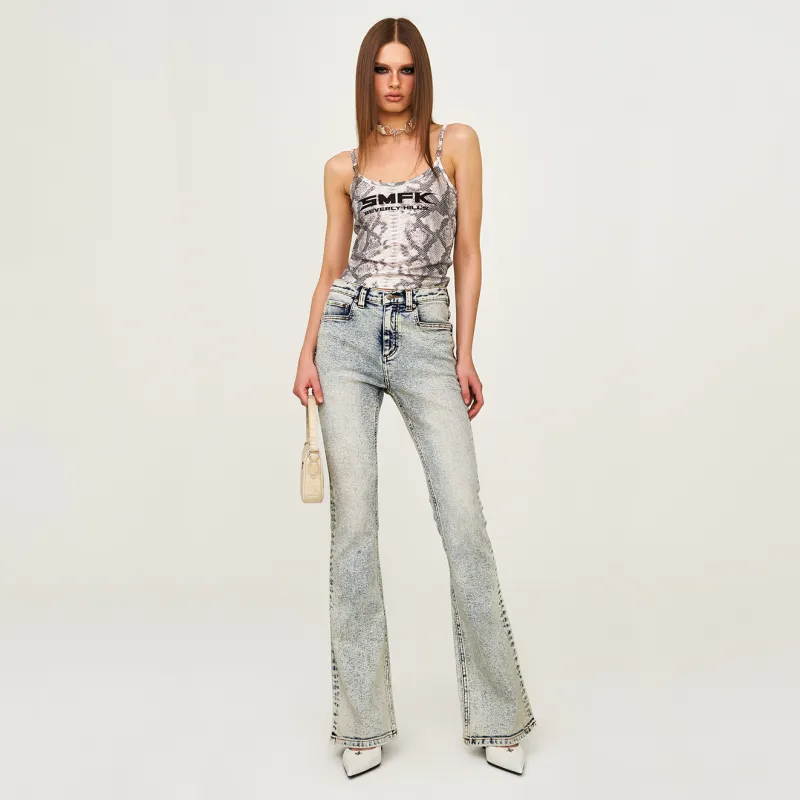SMFK Camisole Women's White Snakeskin Print-5