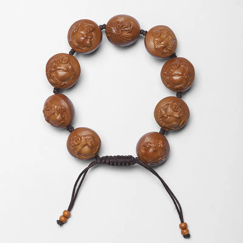 ZHOUPAI Olive Pit Walnut Beaded Bracelet Unisex-5