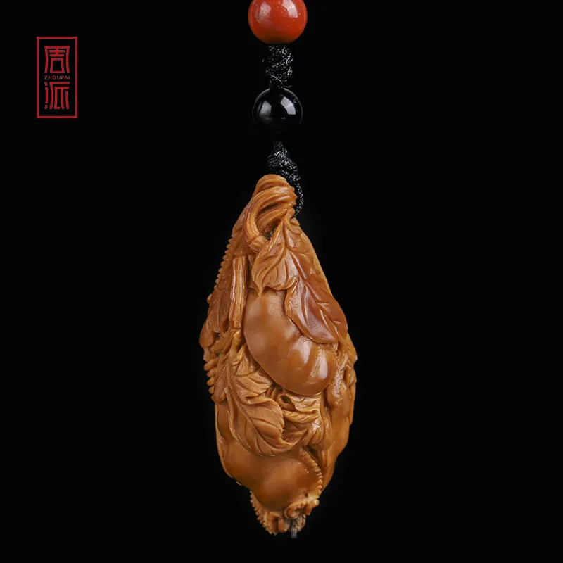 ZHOUPAI Olive Pit Nucleus Carved Pendant Unisex-1