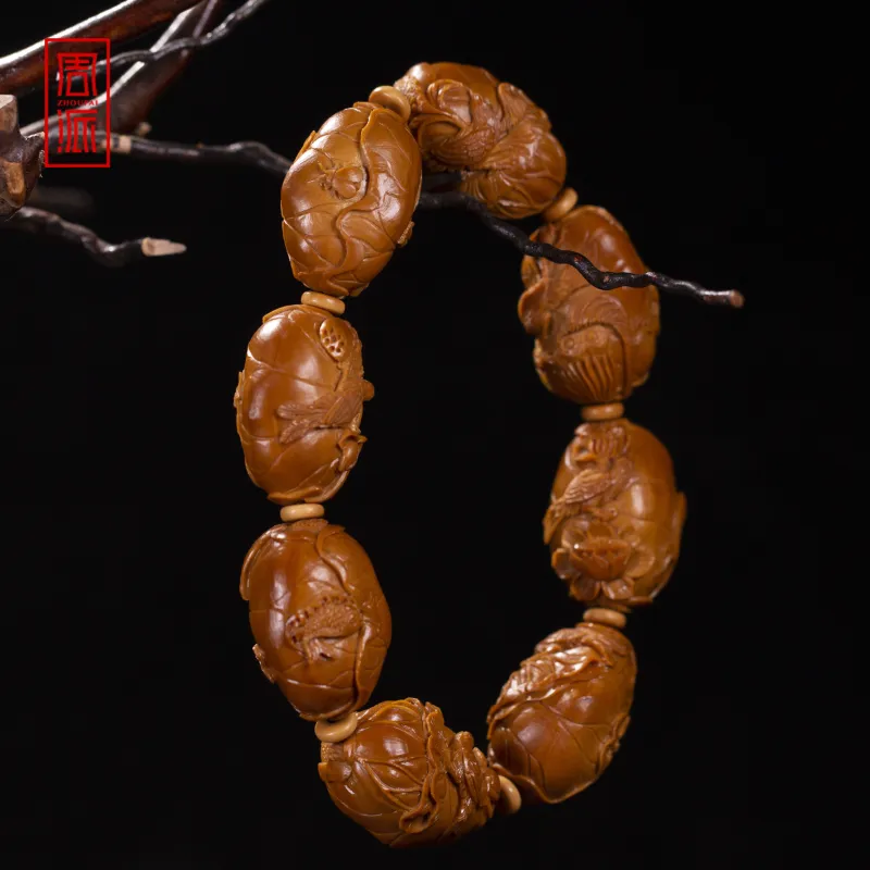 ZHOUPAI Olive Pit Bracelets Unisex-4