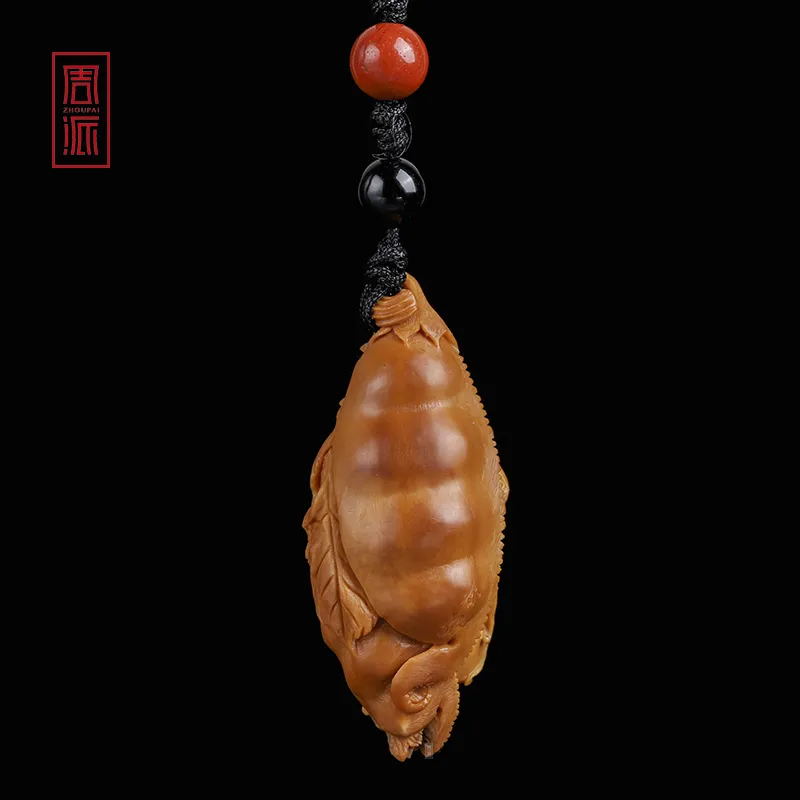 ZHOUPAI Olive Pit Nucleus Carved Pendant Unisex-2