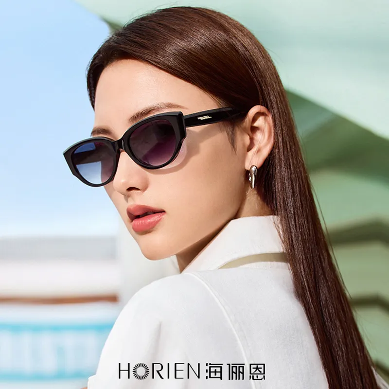 HORIEN Plate Frame Oval Sunglasses Unisex-4