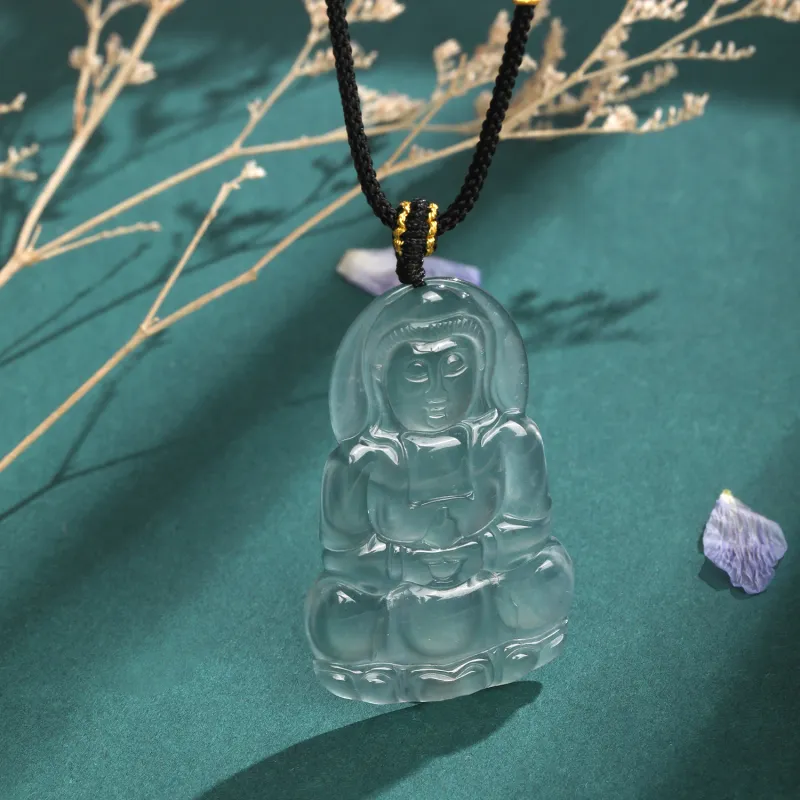 Lao Feng Xiang Ice Type Jadeite Necklaces Women's-3
