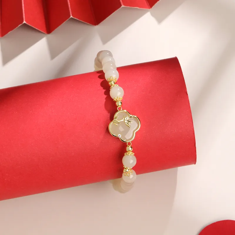 Lao Feng Xiang Hetian Jade Bracelets White Jade/Pale Greenish White Jade Women's-3