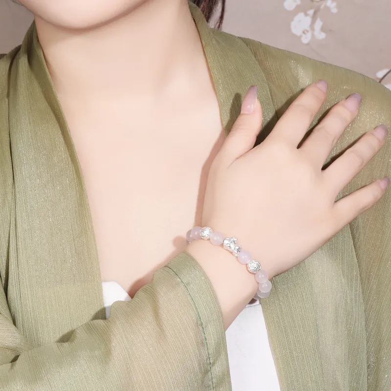 Lao Feng Xiang Natural Obsidian Bracelets Unisex-9