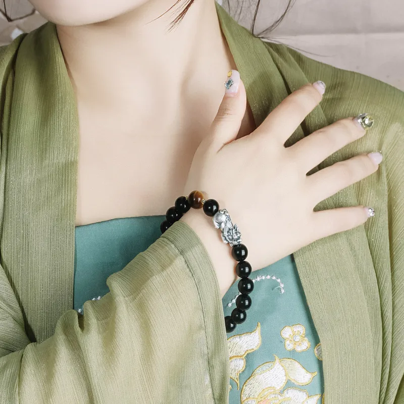 Lao Feng Xiang Obsidian Jade Bracelets Unisex-1