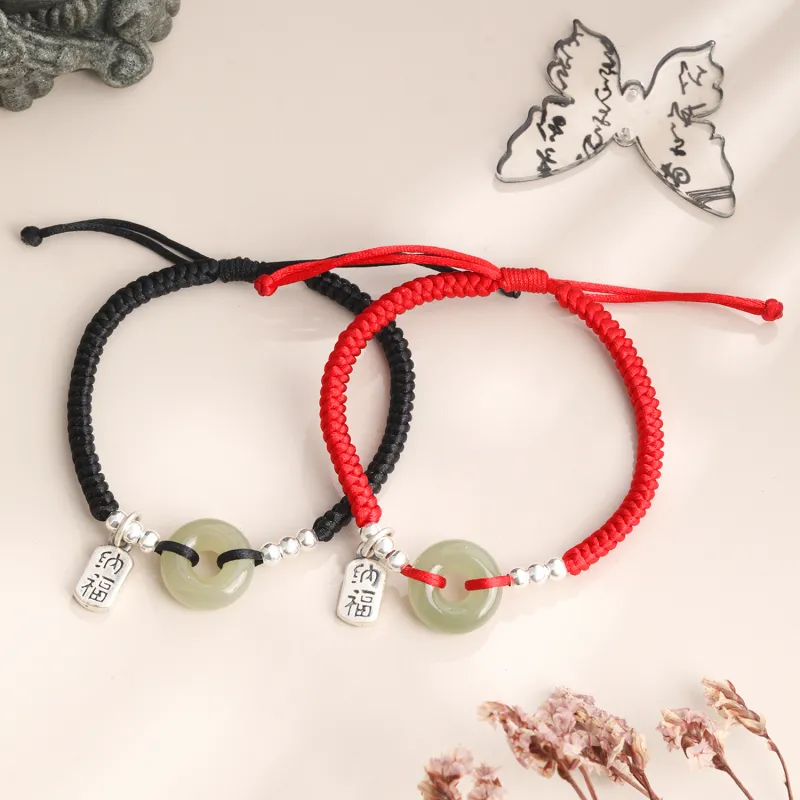 Lao Feng Xiang Bracelets White Jade/Pale Greenish White Jade Unisex-3