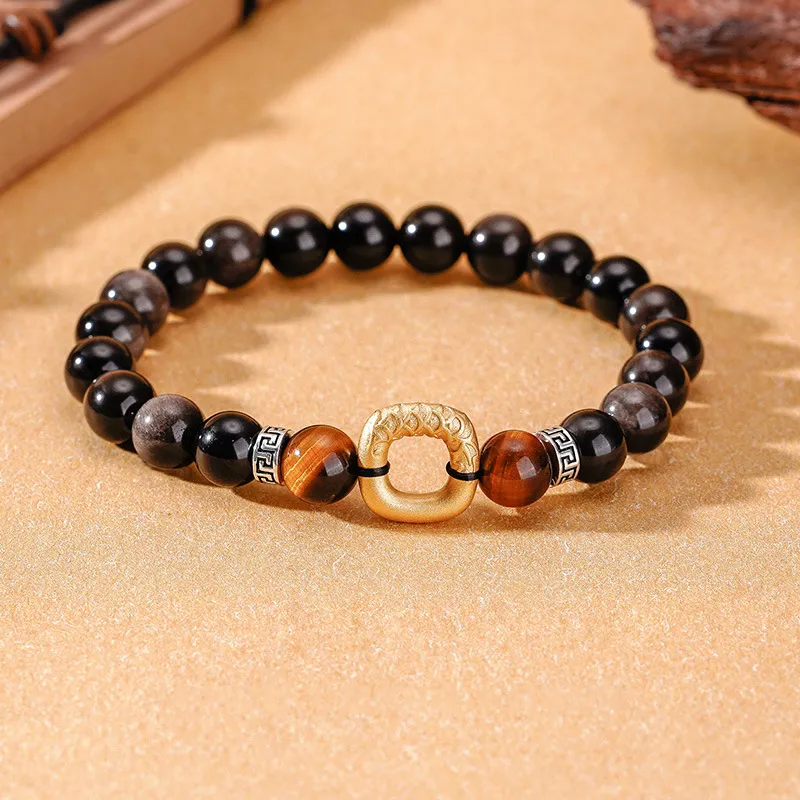 Lao Feng Xiang Obsidian Bracelets Unisex-1
