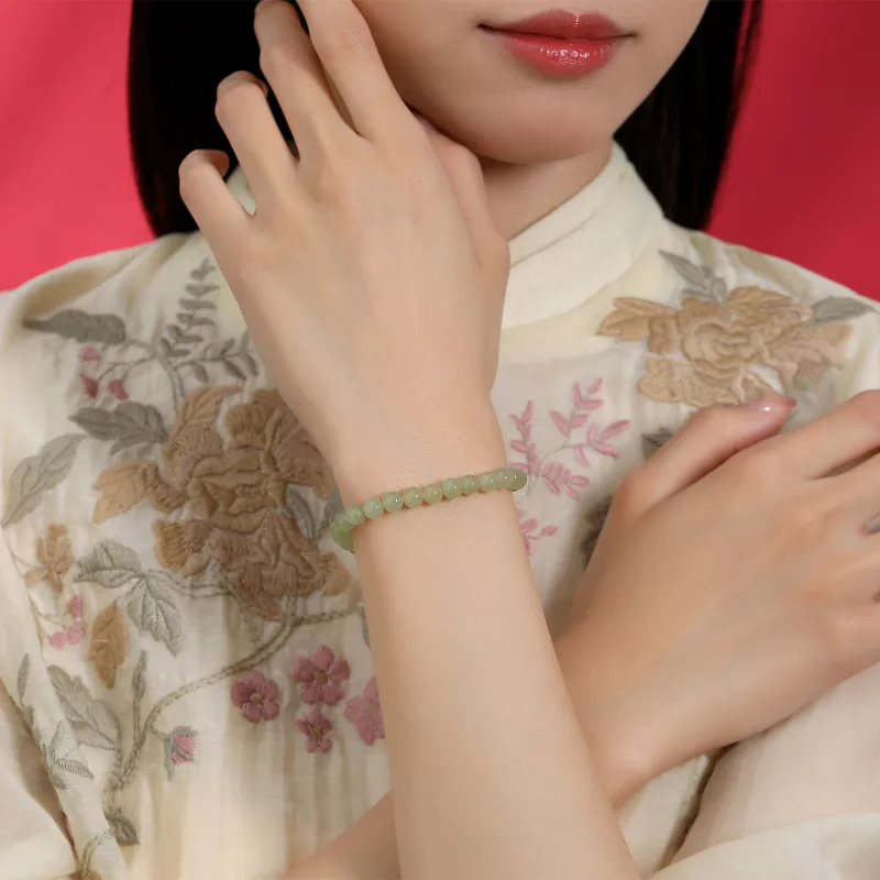 Lao Feng Xiang Hetian Jade Bracelets White Jade/Pale Greenish White Jade Women's-1