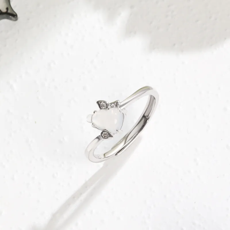 Lao Feng Xiang Natural Chalcedony Rings Women's-3