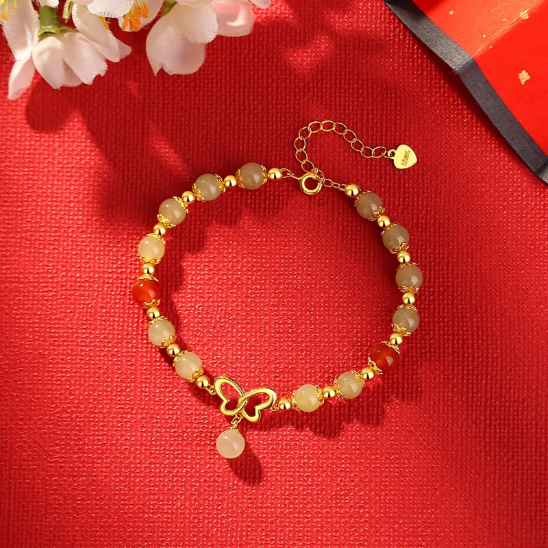 Lao Feng Xiang Hetian Jade Bracelets White Jade/Pale Greenish White Jade Women's-4