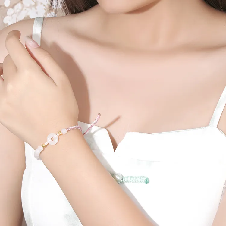 Lao Feng Xiang Hetian Jade Bracelets White Jade/Pale Greenish White Jade Women's-4