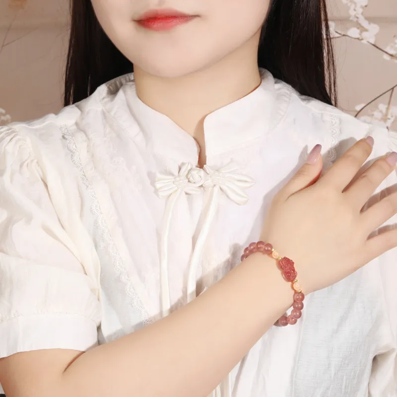 Lao Feng Xiang Processing Obsidian Bracelets Unisex-9