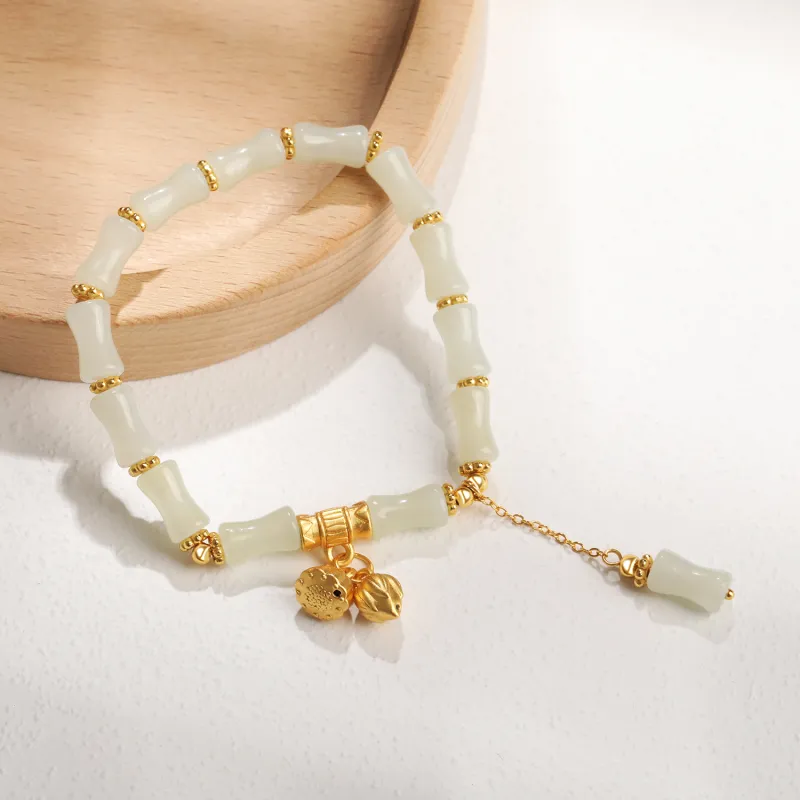 Lao Feng Xiang Hetian Jade Bracelets White Jade/Pale Greenish White Jade Women's-2