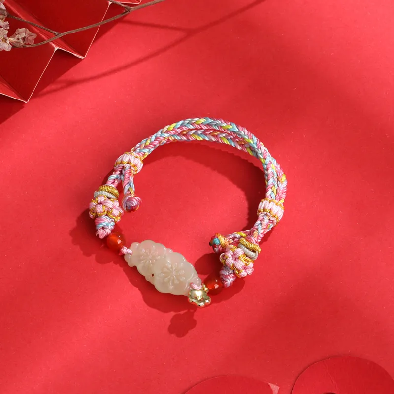 Lao Feng Xiang Hetian Jade Bracelets White Jade/Pale Greenish White Jade Women's-1