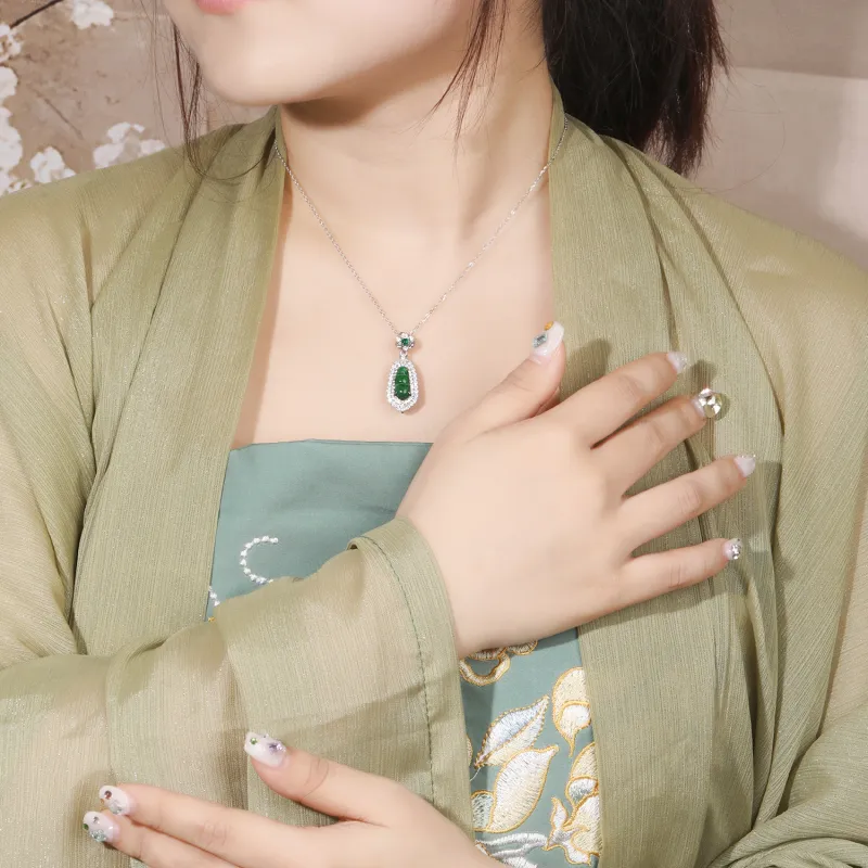 Lao Feng Xiang Ice Type Jadeite Necklaces Women's-4
