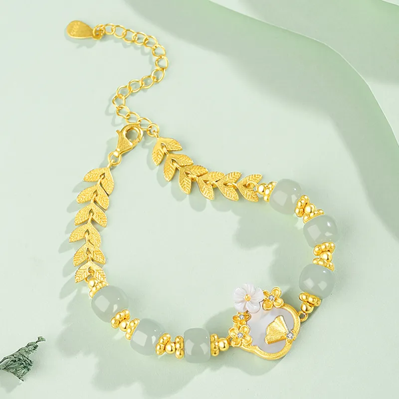 Lao Feng Xiang Hetian Jade S925 Silver White Jade/Pale Greenish White Jade Women's-2