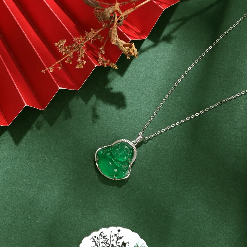 Lao Feng Xiang Chalcedony Necklaces Unisex-3