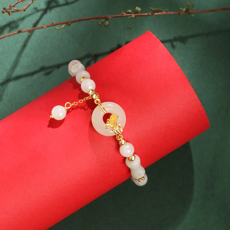 Lao Feng Xiang Hetian Jade S925 Silver White Jade/Pale Greenish White Jade Women's-2