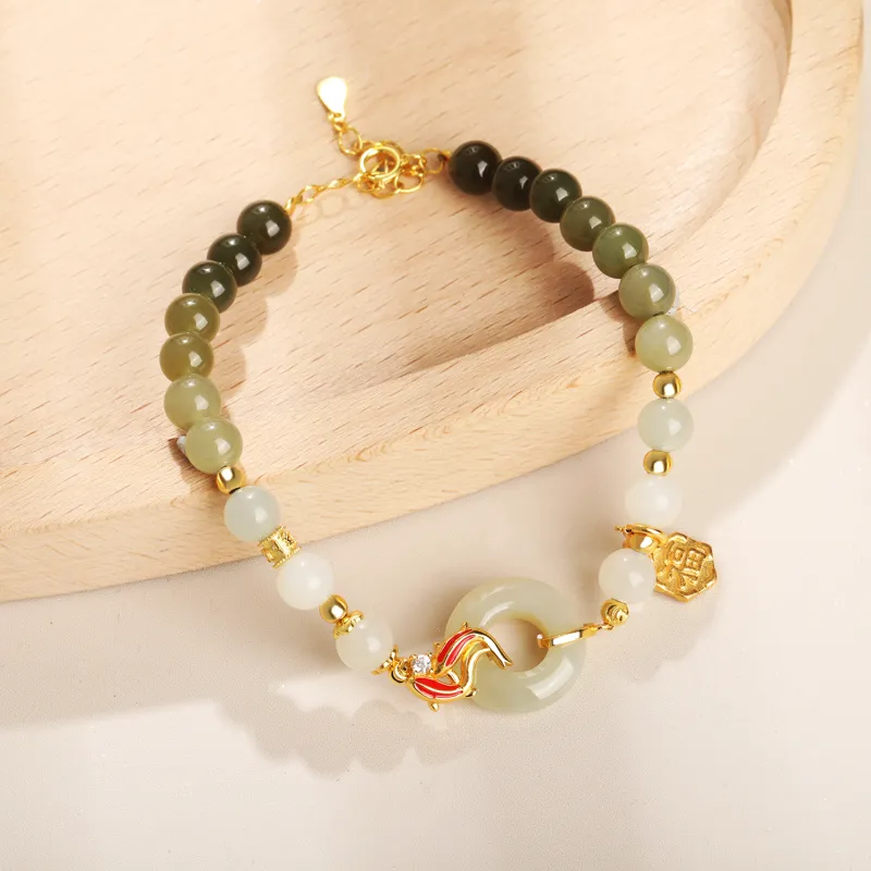 Lao Feng Xiang Hetian Jade Bracelets White Jade/Pale Greenish White Jade Women's-1