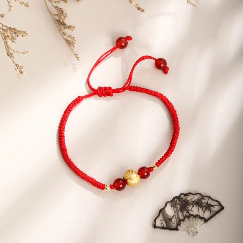 Lao Feng Xiang Natural Agate Bracelets Unisex-34