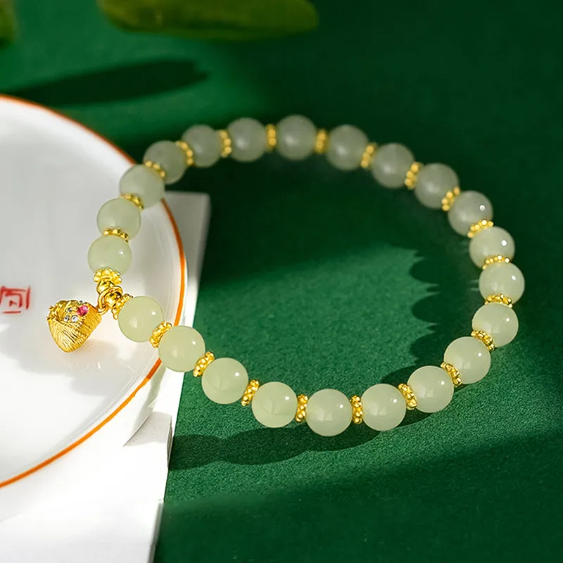 Lao Feng Xiang Hetian Jade Bracelets White Jade/Pale Greenish White Jade Unisex-3