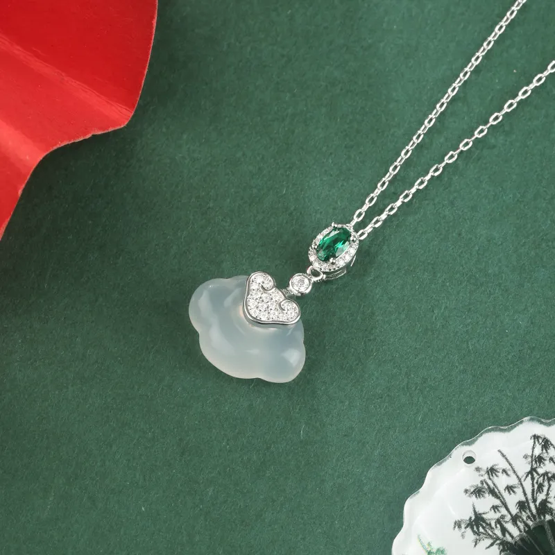 Lao Feng Xiang Chalcedony Necklaces Women's-4