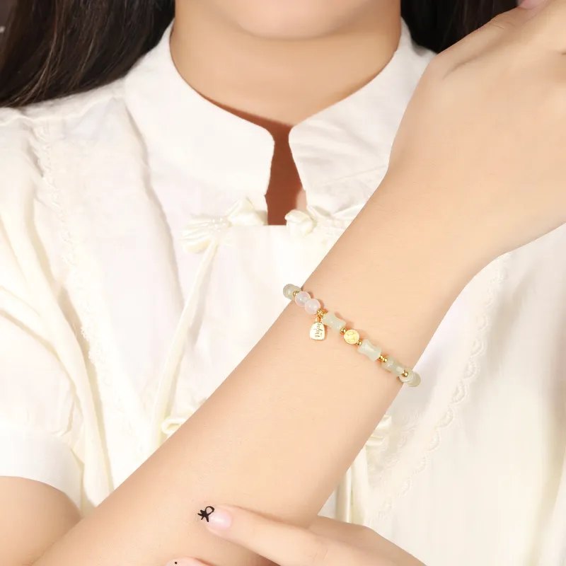 Lao Feng Xiang Hetian Jade Bracelets White Jade/Pale Greenish White Jade Women's-4