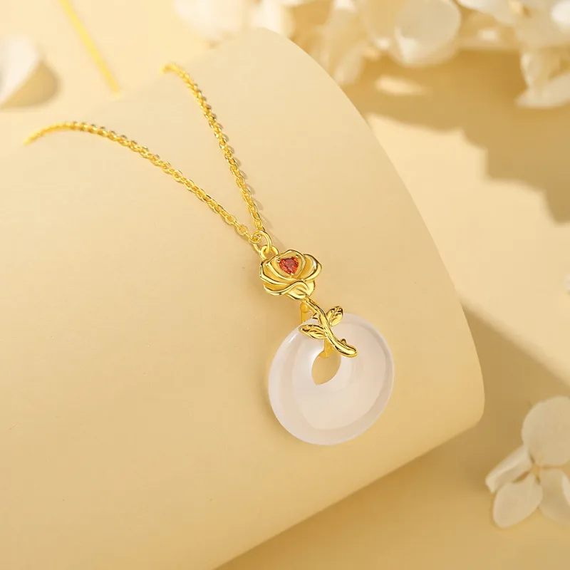 Lao Feng Xiang Chalcedony Necklaces Women's-4