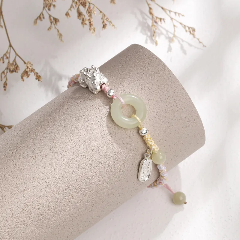 Lao Feng Xiang Hetian Jade Bracelets White Jade/Pale Greenish White Jade Unisex-4