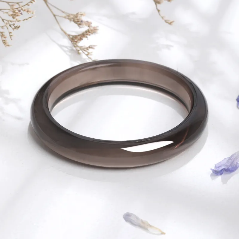 Lao Feng Xiang Natural Obsidian Jade Bangles Unisex-9