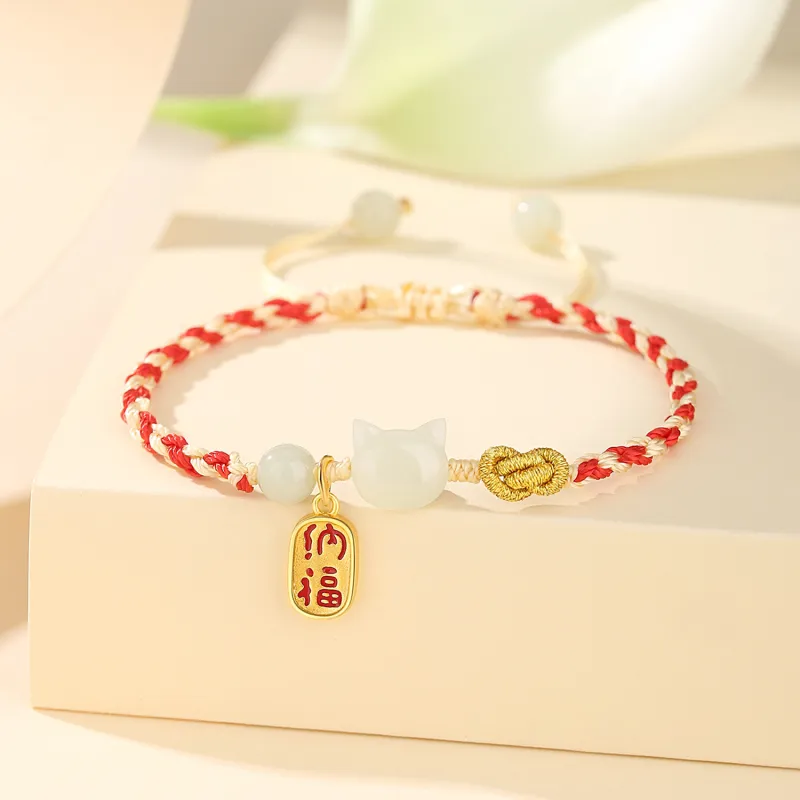 Lao Feng Xiang Hetian Jade S925 Silver White Jade/Pale Greenish White Jade Women's-4