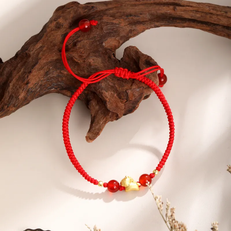 Lao Feng Xiang Natural Agate Bracelets Unisex-26