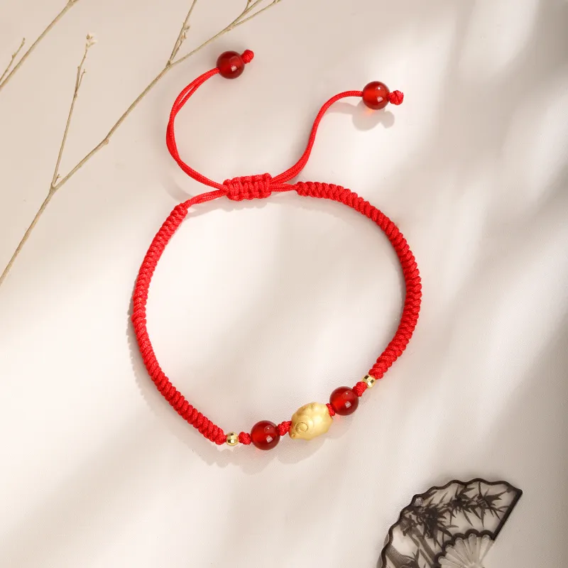 Lao Feng Xiang Natural Agate Bracelets Unisex-32