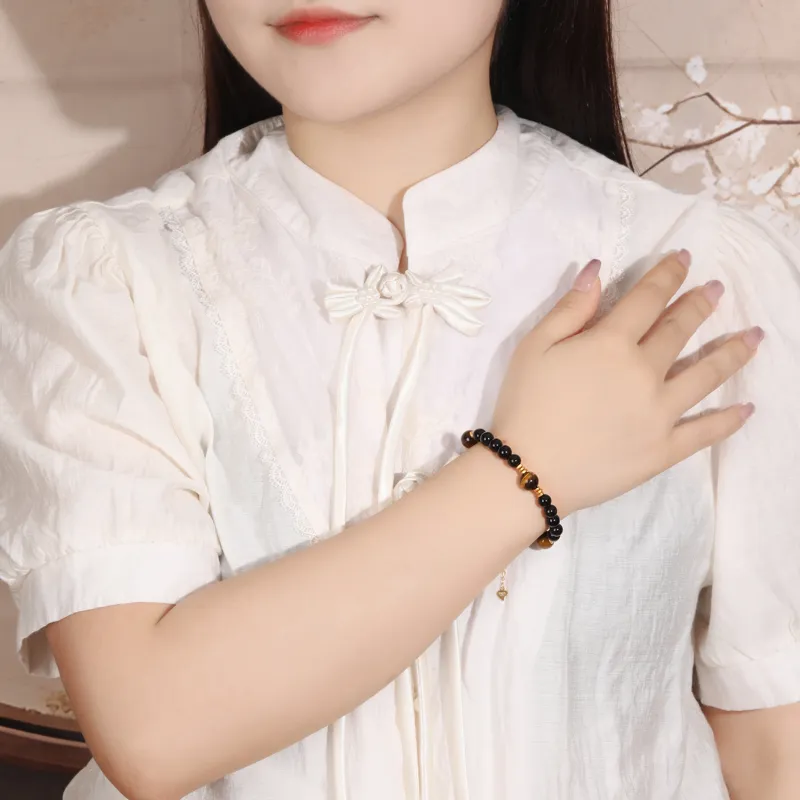 Lao Feng Xiang Natural Obsidian Bracelets Men's-4