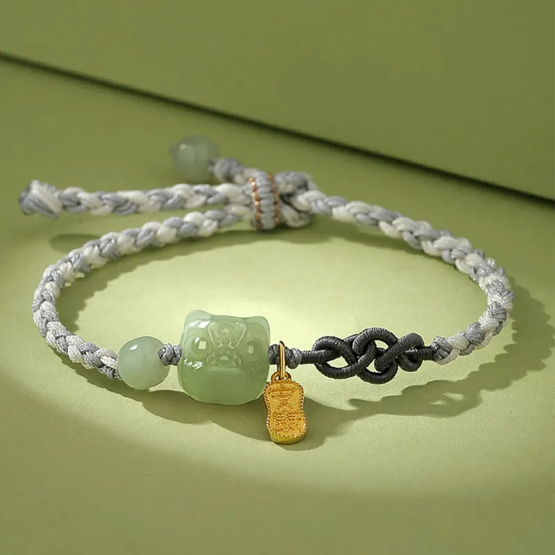 Lao Feng Xiang Hetian Jade Bracelets White Jade/Pale Greenish White Jade Unisex-3
