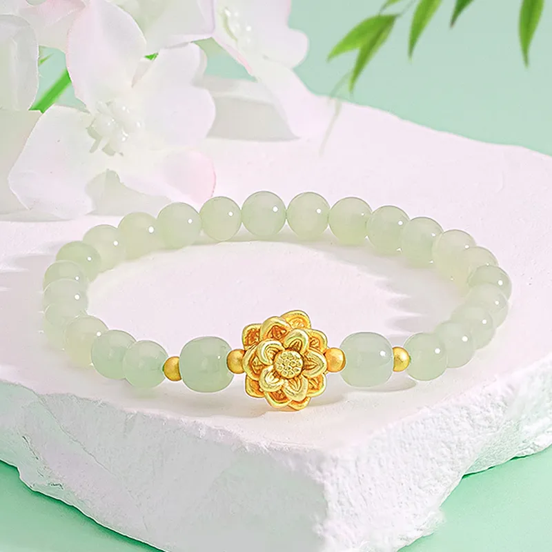 Lao Feng Xiang Hetian Jade Bracelets White Jade/Pale Greenish White Jade Women's-5