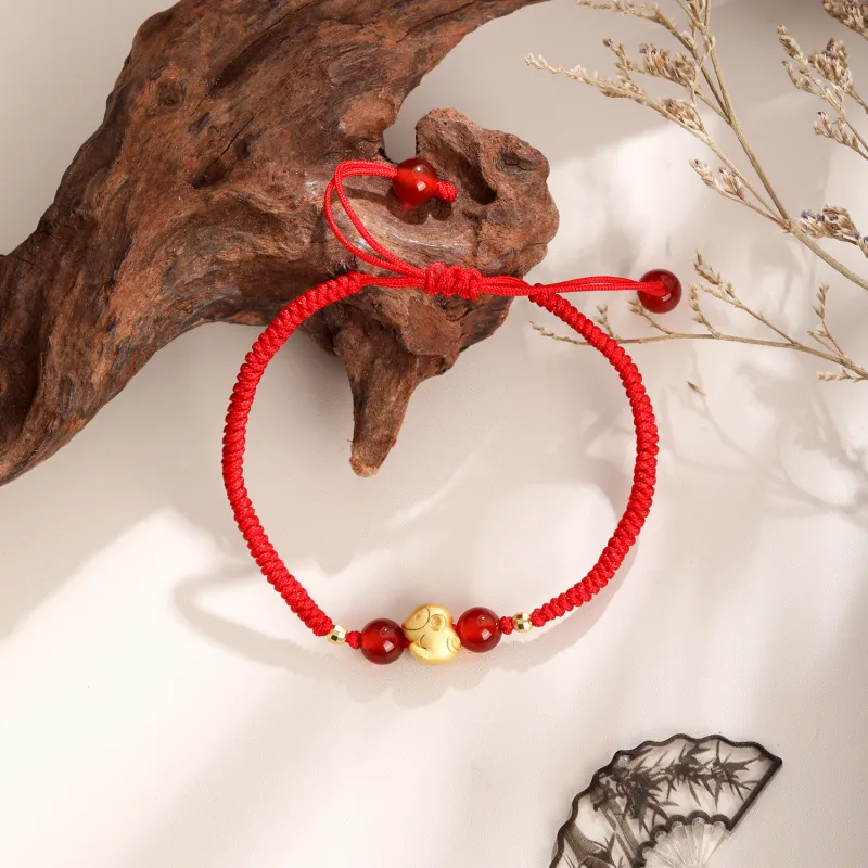 Lao Feng Xiang Natural Agate Bracelets Unisex-35